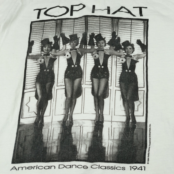 VTG 90s Tap Musical Dance Movie Top Hat SINGLE STICH T Shirt XL Hanes Beefy T - Picture 2 of 16